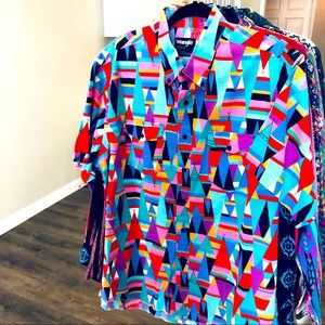 Unisex vtg neon western shirt top cowboy wrangler